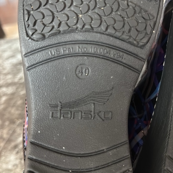 Dansko Blue/Purple Ribbon Design Leather XP 2.0 Professional Clogs Size 40 - Picture 6 of 6